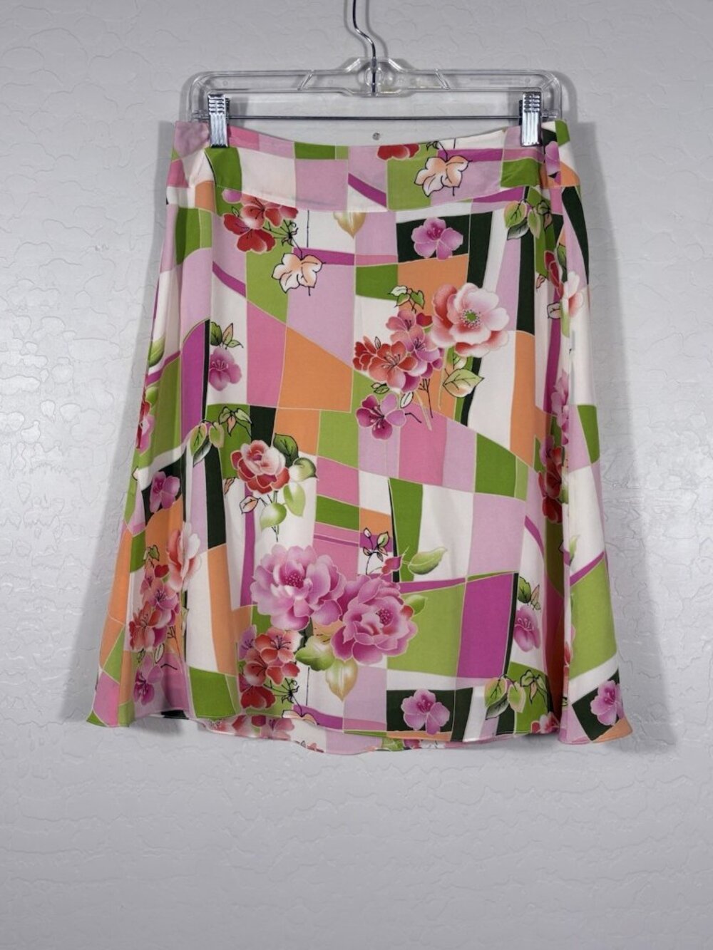 Vintage 90’s Y2K floral mini skirt Silk Asian Inspired whimsical M Boho